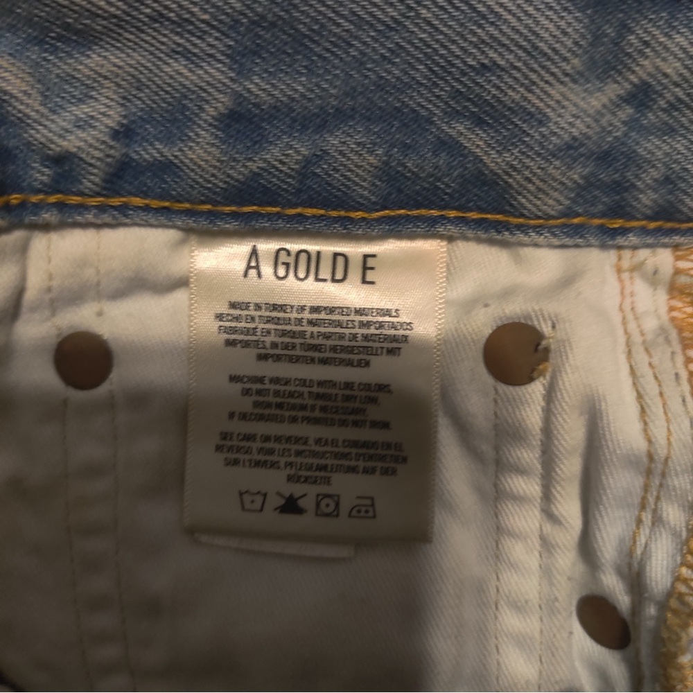 Agolde Parker Vintage Cut Off Light Blue Denim Shorts Swapmeet Jean Distressed - Picture 6 of 8
